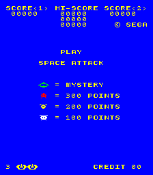 Space Attack (upright set 1) Title Screen